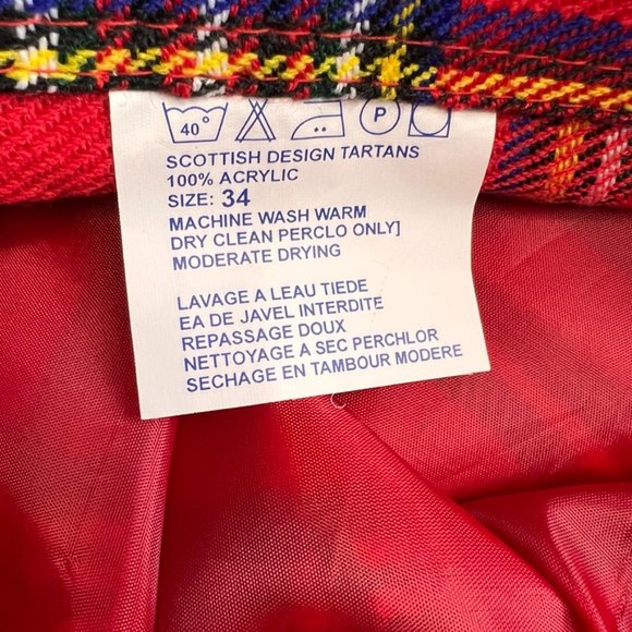 Scottish Highland Kilt Men 34 Woven Tartan Resort Work Party Casual 34x24 Core - Picture 7 of 10